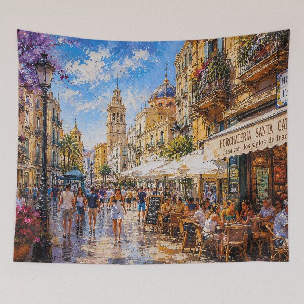 Item preview, Valencia, Spain – a painting of a summer day in this beautiful European city. designed and sold by GalleryKauffeld.