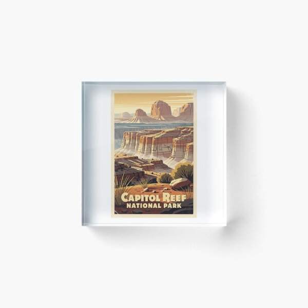 Item preview, Capitol Reef National Park Vintage Travel Art designed and sold by Teelogic.