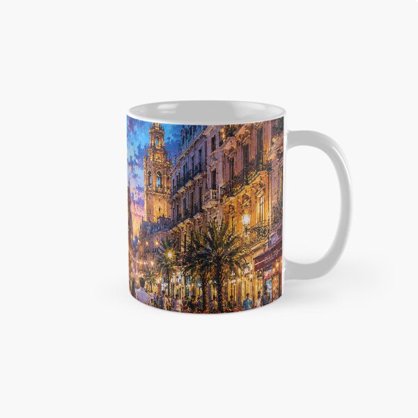 Item preview,  Valencia by night painting, Spain – A Beautiful city in Europe. designed and sold by GalleryKauffeld.
