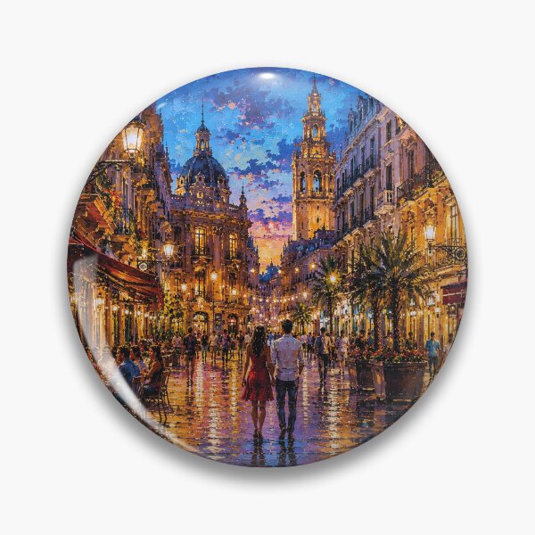 Item preview,  Valencia by night painting, Spain – A Beautiful city in Europe. designed and sold by GalleryKauffeld.