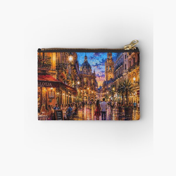 Item preview,  Valencia by night painting, Spain – A Beautiful city in Europe. designed and sold by GalleryKauffeld.