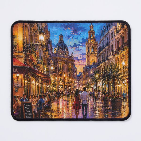 Item preview,  Valencia by night painting, Spain – A Beautiful city in Europe. designed and sold by GalleryKauffeld.