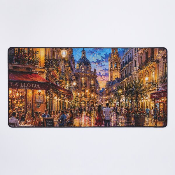 Item preview, Valencia by night painting, Spain – A Beautiful city in Europe. designed and sold by GalleryKauffeld.