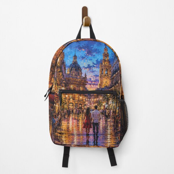 Item preview,  Valencia by night painting, Spain – A Beautiful city in Europe. designed and sold by GalleryKauffeld.