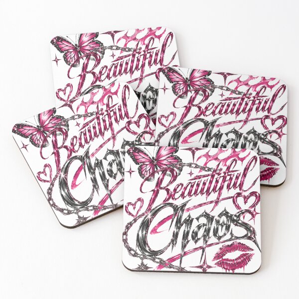 Item preview, Beautiful Chaos Design, Y2K Chrome Graffiti Typography, Butterfly Streetwear Graphic, Dark Feminine Aesthetic designed and sold by VGreyStudio8249.