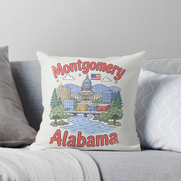 Artikelvorschau, Montgomery, Alabama – Niedliches, farbenfrohes Stadtbild entworfen und verkauft von HowToCanadian.
