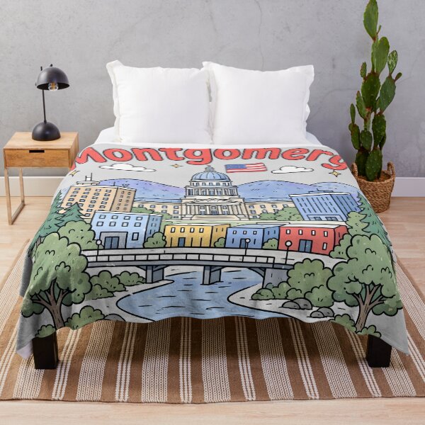 Item preview, Montgomery Alabama Cute Colorful Cityscape designed and sold by HowToCanadian.