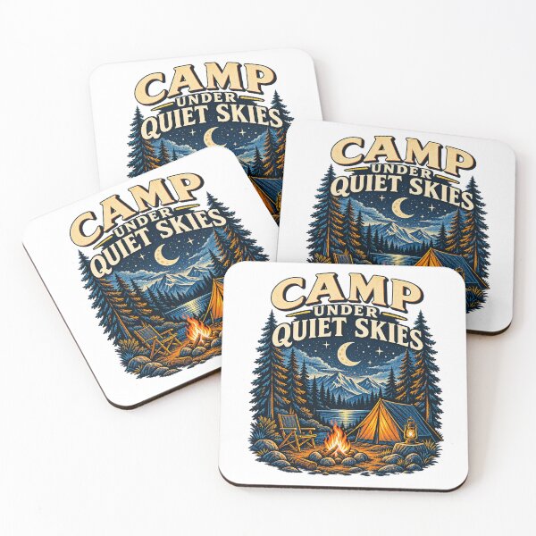 Artikelvorschau, Nachtcamping-T-Shirt „Camping unter ruhigem Himmel“ entworfen und verkauft von Bold Habit Co..