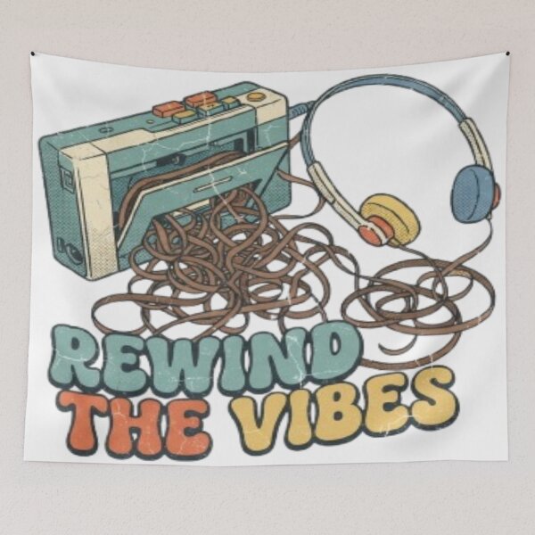 Item preview, Rewind The Vibes Retro Cassette Tape designed and sold by FABIOLA1970.