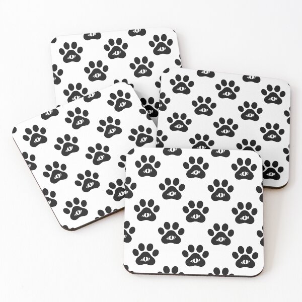 Item preview, Black and White Eye Paw Print Pattern designed and sold by bolayousri.