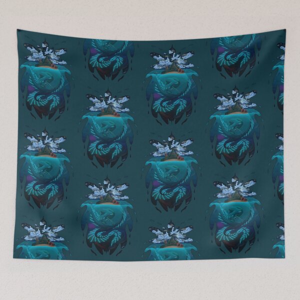 Item preview, Leviathan Island – Sleeping Sea Monster Fantasy Art designed and sold by TheMossAndMermaid.