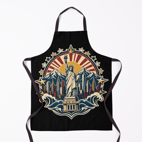 Item preview, Retro New York Statue of Liberty Badge — Dark Edition designed and sold by TheOddPrints.