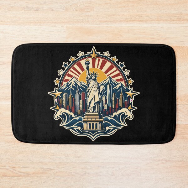 Item preview, Retro New York Statue of Liberty Badge — Dark Edition designed and sold by TheOddPrints.