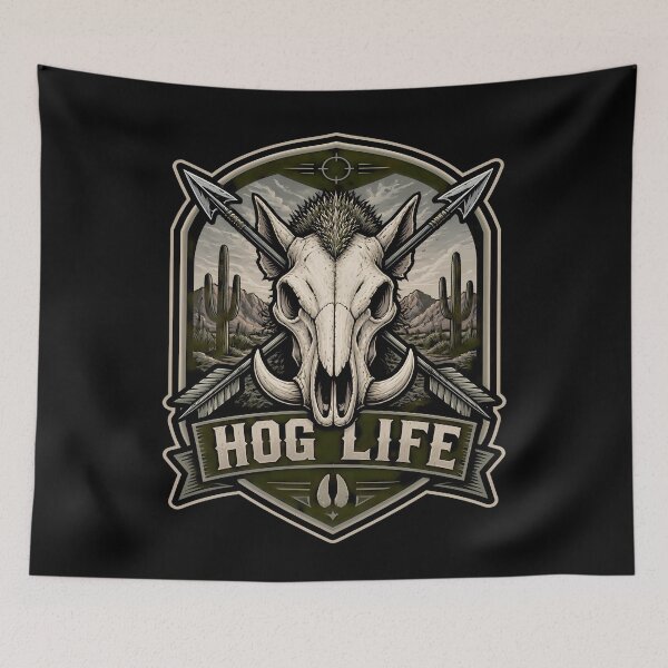 Item preview, Hog Life – Javelina Collared Peccary Hunting Skull designed and sold by Art-Arcade6.