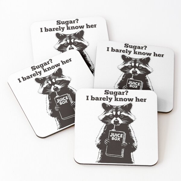 Item preview, Sugar I Barely Know Her Funny Raccoon Juice Box designed and sold by JossDesign15.