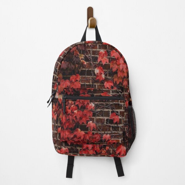 Item preview, Red Autumn Ivy on Brick Wall — Crimson Fall Foliage Texture designed and sold by LYAN-STORE.