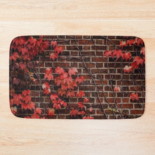 Item preview, Red Autumn Ivy on Brick Wall — Crimson Fall Foliage Texture designed and sold by LYAN-STORE.