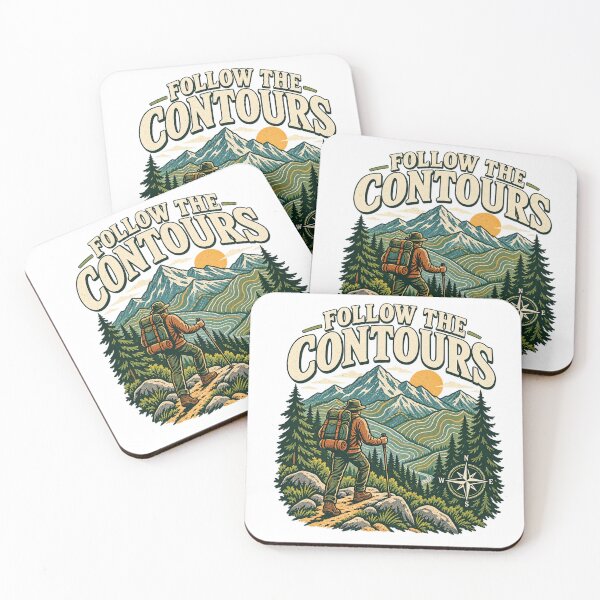 Item preview, Follow the Contours Topographic Hiking T-Shirt designed and sold by Bold Habit Co..