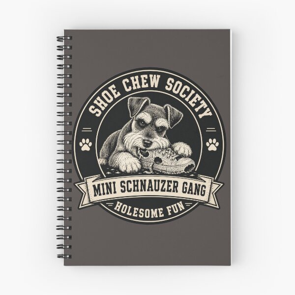 Item preview, Shoe Chew Society - Mini Schnauzer Gang - Holesome Fun/Funny Miniature Schnauzer Dog Badge Logo  designed and sold by Halejo68.