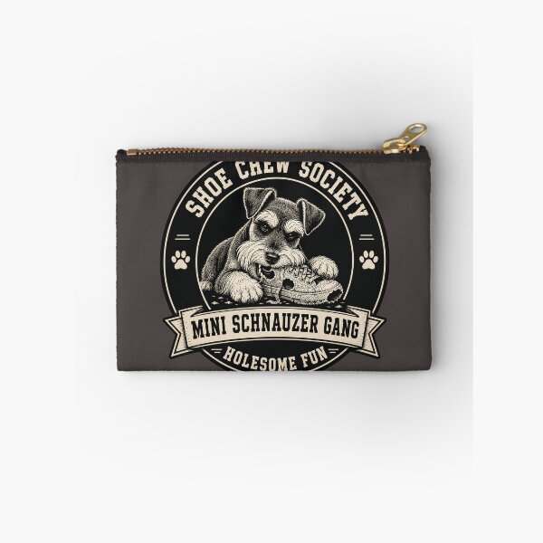 Item preview, Shoe Chew Society - Mini Schnauzer Gang - Holesome Fun/Funny Miniature Schnauzer Dog Badge Logo  designed and sold by Halejo68.