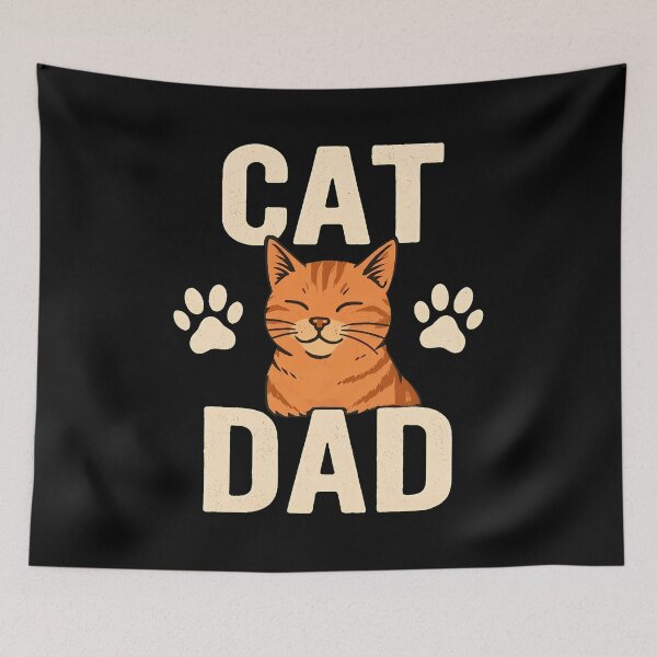 Item preview, Cat Dad Ginger Tabby Paw Print Retro Graphic designed and sold by GiaoCalonas.