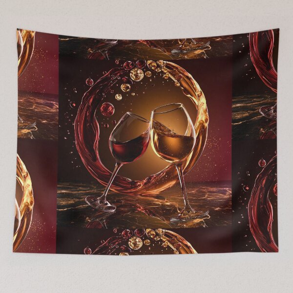 Item preview, Luxury Red & Golden Wine Splash designed and sold by CheersTOGETHER.