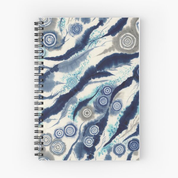 Item preview, Indigo Ocean Shibori – Japanese Wave Tie Dye Pattern, Coastal Japandi Textile & Home Décor designed and sold by Tamas Das.