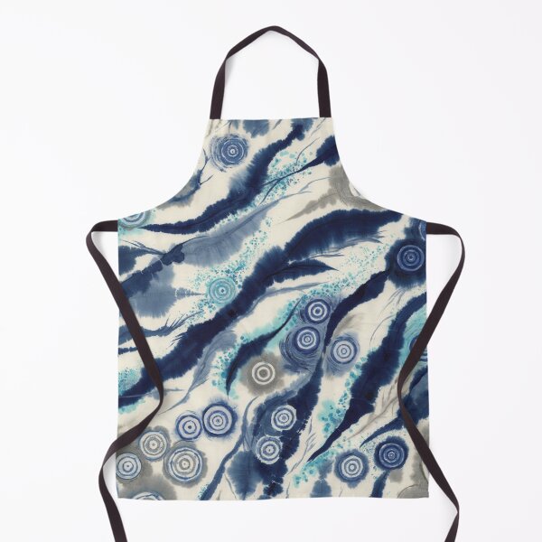 Item preview, Indigo Ocean Shibori – Japanese Wave Tie Dye Pattern, Coastal Japandi Textile & Home Décor designed and sold by Tamas Das.