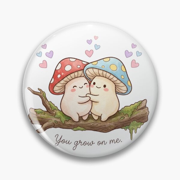 Item preview, You Grow On Me | Whimsical Chibi Mushroom Love designed and sold by HappyHarmony40.