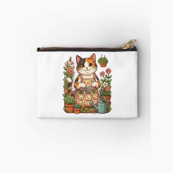Item preview, Cute Calico Cat Gardener with Floral Apron designed and sold by GiaoCalonas.