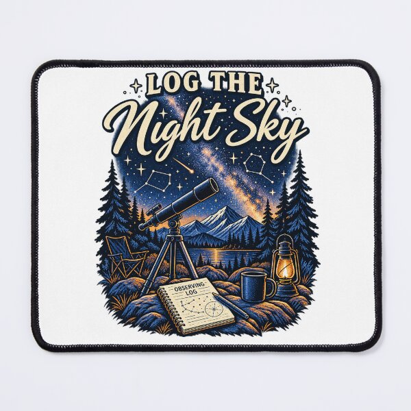 Item preview, Log the Night Sky Stargazing Telescope T-Shirt designed and sold by Bold Habit Co..