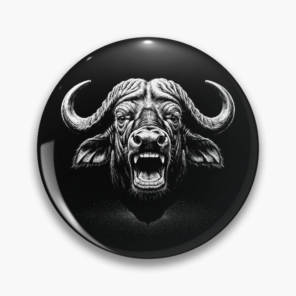 Item preview, The Bellowing Cape Buffalo - African Wildlife Scratchboard Engraving Art Print designed and sold by FreiherrPK.