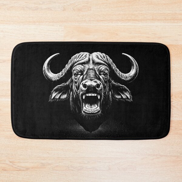 Item preview, The Bellowing Cape Buffalo - African Wildlife Scratchboard Engraving Art Print designed and sold by FreiherrPK.