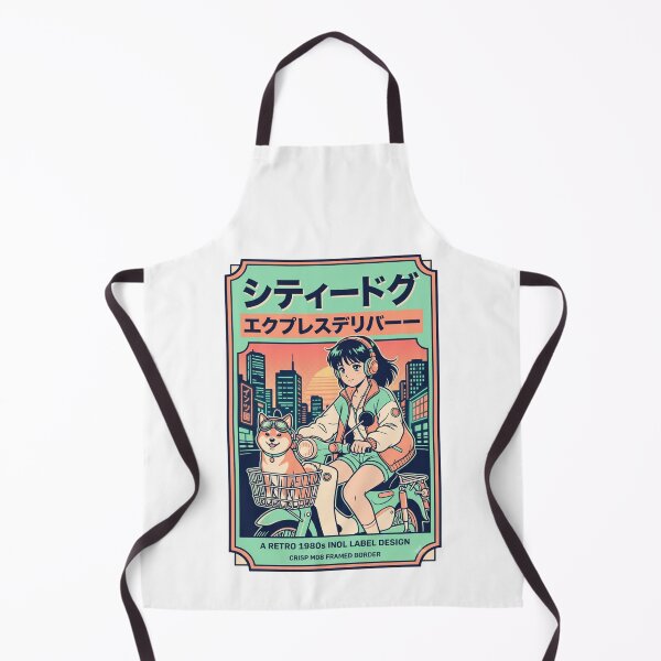Item preview, City Dog Express Retro 80s Anime Scooter Label Design designed and sold by evergreener-art.