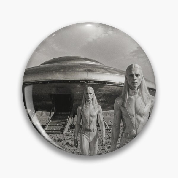 Item preview, Vintage Alien Visitors – Retro UFO Encounter Sci-Fi Poster designed and sold by ZYVARENNE.