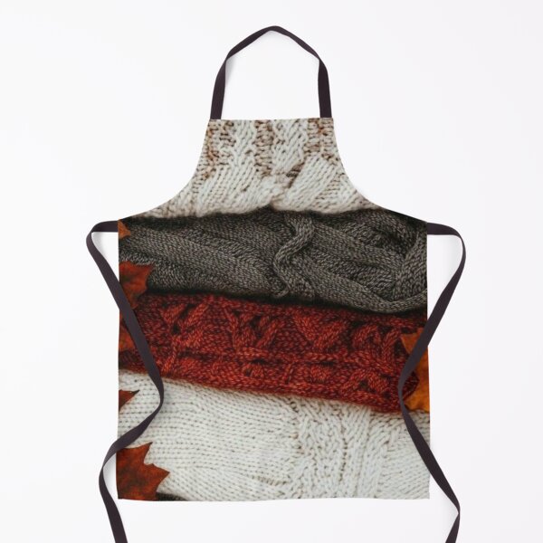Item preview, Cozy Knitted Sweaters Stack with Autumn Leaves — Warm Fall Hygge Texture designed and sold by LYAN-STORE.
