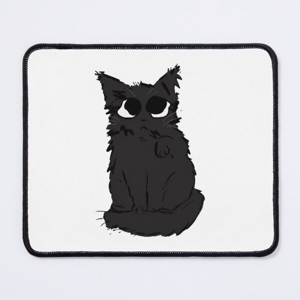 Item preview, Fluffy Black Cat with Big Eyes - Sketchy Style designed and sold by GiaoCalonas.