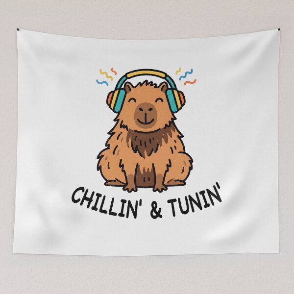 Item preview, Chillin Tunin Cute Capybara Headphones designed and sold by Mr Lee.