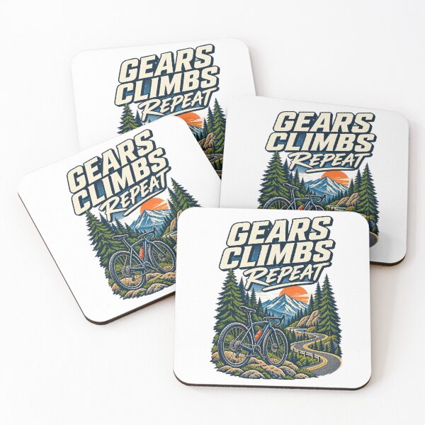 Item preview, Gears Climbs Repeat Cycling Mountain T-Shirt designed and sold by Bold Habit Co..