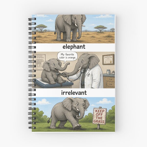 Item preview, elephant irrelevant irreverent designed and sold by PhiloDoh.