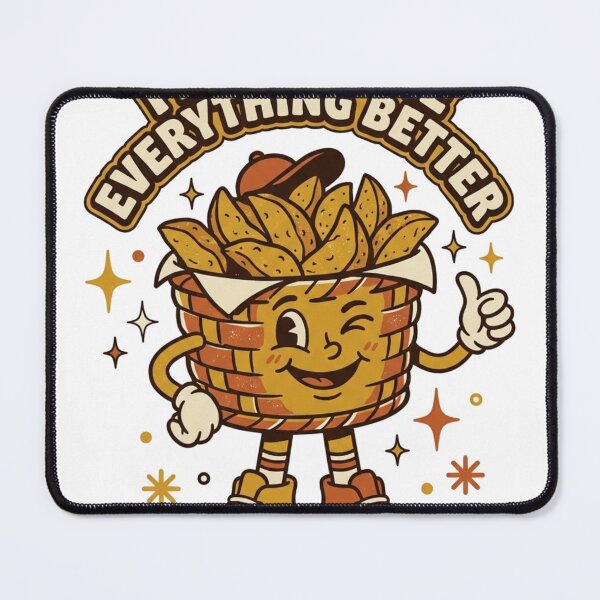 Item preview, Fries Make Everything Better Cute Cartoon Winking Basket designed and sold by @SHINTOSARTSTORE.