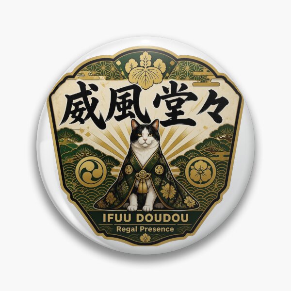 Item preview, Ifu Dodo 威風堂々 Japanese Cat Sticker – Majestic Presence designed and sold by KOTOWA.