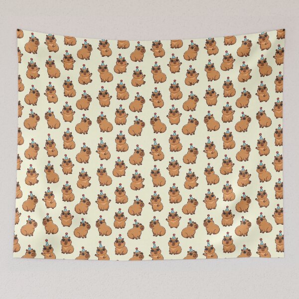 Item preview, Cute Cartoon Capybara Party and Sunglasses Seamless Pattern designed and sold by bolayousri.