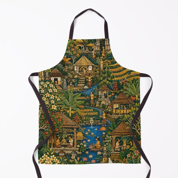 Item preview, Balinese Painting Tropical Village Rice Terrace Scene designed and sold by Jozefin's Studio.