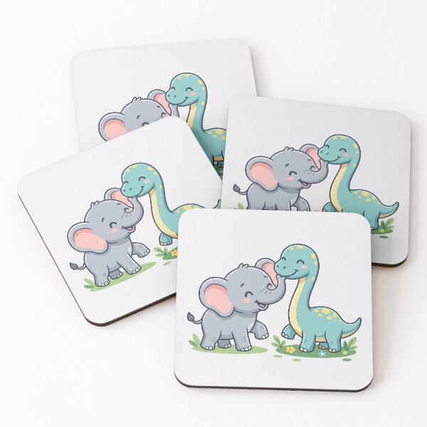 Item preview, Cute Elephant and Baby Dinosaur designed and sold by naragon4289.