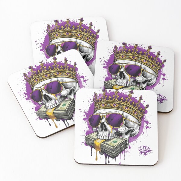 Item preview, Royal Skull Money King – Purple Crown & Cash Streetwear Design designed and sold by PrintWavePro.