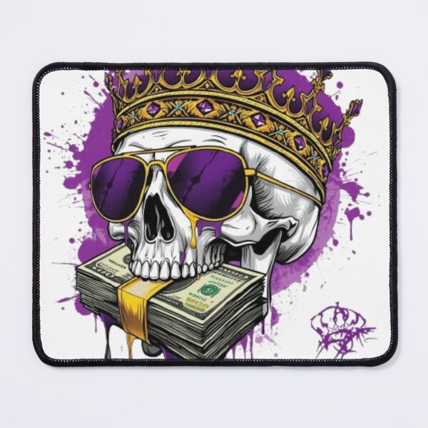 Item preview, Royal Skull Money King – Purple Crown & Cash Streetwear Design designed and sold by PrintWavePro.