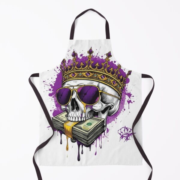 Artikelvorschau, Königlicher Totenkopf-Geldkönig – Streetwear-Design mit lila Krone und Bargeld entworfen und verkauft von PrintWavePro.