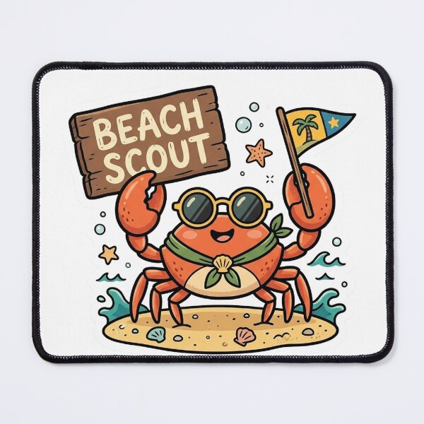 Item preview, Beach Scout Crab – Cute Summer Beach & Ocean Cartoon Design designed and sold by CoreThread..
