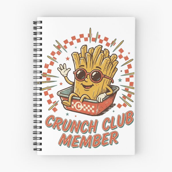 Item preview, Crunch Club Member Retro French Fries Funny Cartoon T-Shirt Design designed and sold by @SHINTOSARTSTORE.